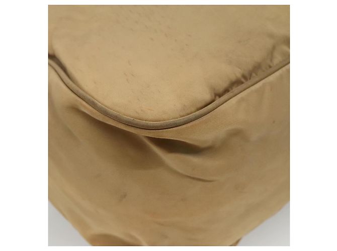 PRADA Borsa a Spalla Nylon Beige Marrone Argento Auth 112279 - vista 13