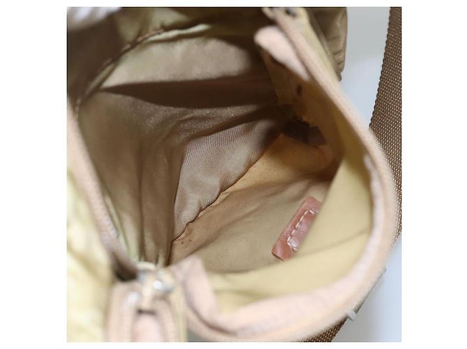 PRADA Borsa a Spalla Nylon Beige Marrone Argento Auth 112279 - vista 23