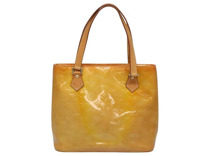 LOUIS VUITTON Monogram Vernis Bolsa de Mano Houston Beige M91004 LV Auth 112823 - vista 13