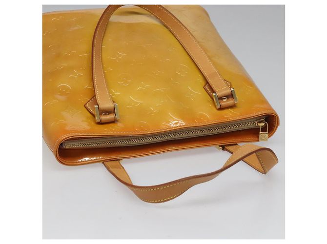 LOUIS VUITTON Monogram Vernis Bolsa de Mano Houston Beige M91004 LV Auth 112823 - vista 6