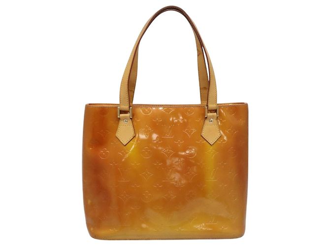 LOUIS VUITTON Monogram Vernis Houston Borsa a Mano Beige M91004 LV Auth hk1984 - vista 13