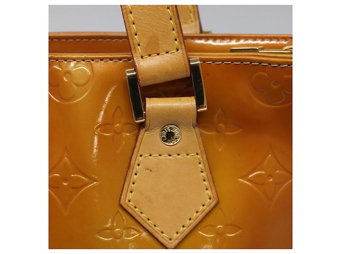 LOUIS VUITTON Monogram Vernis Houston Borsa a Mano Beige M91004 LV Auth hk1984 - vista 17