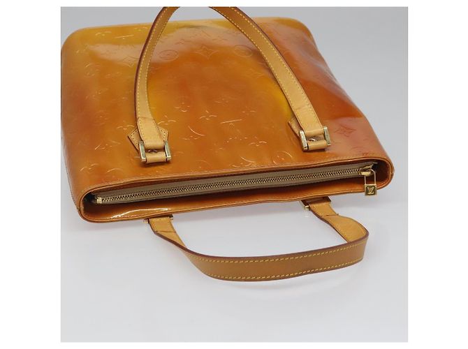 LOUIS VUITTON Monogram Vernis Houston Borsa a Mano Beige M91004 LV Auth hk1984 - vista 6