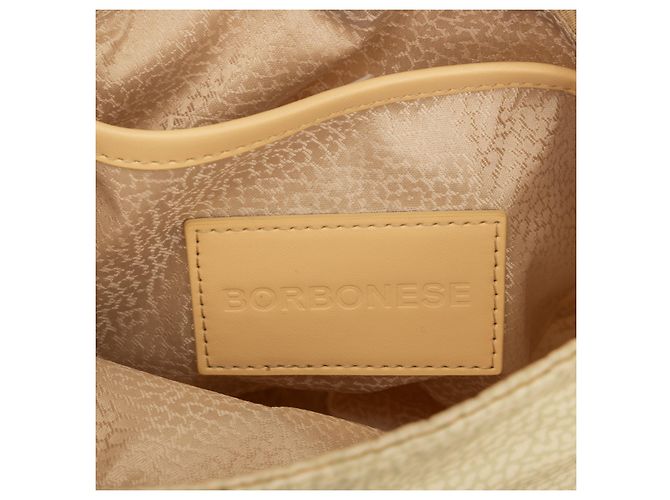 Autre Marque Borsa a spalla in camomilla Borbonese Crudo - vista 12