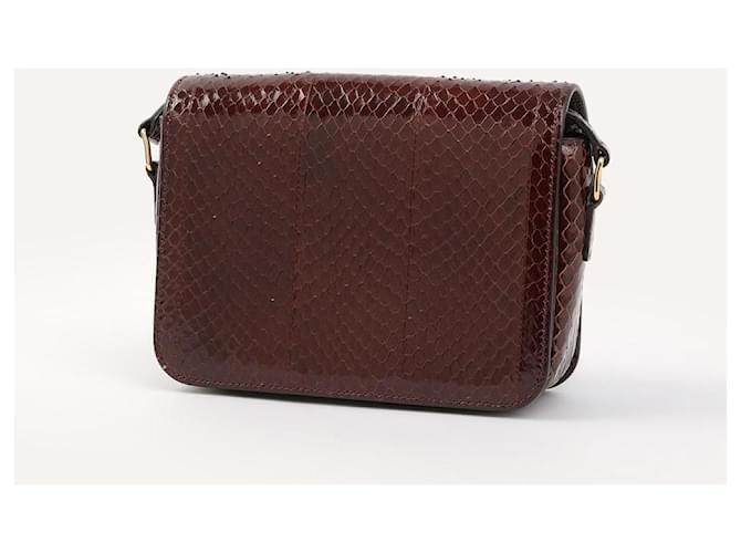 Céline Teen Triomphe Python Umhängetasche Bordeaux - Ansicht 3