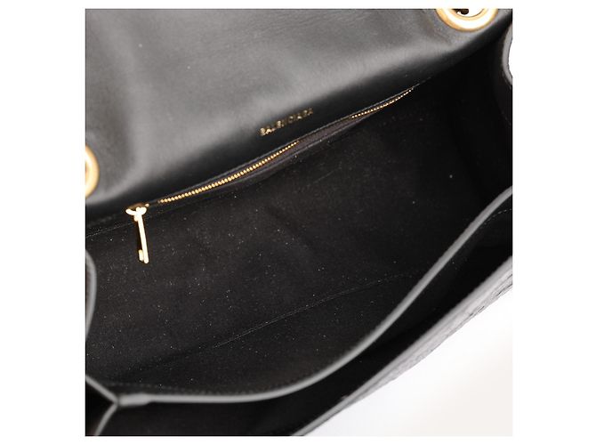 Borsa a spalla Balenciaga Crush Medium in pelle nera Nero - vista 4