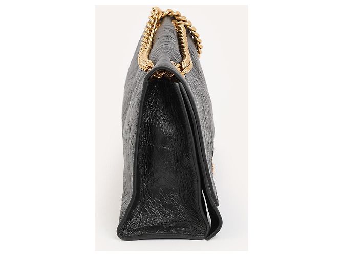 Borsa a spalla Balenciaga Crush Medium in pelle nera Nero - vista 5