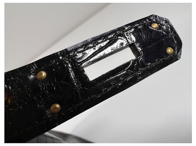 Hermès Kelly 32 Coccodrillo Porosus Nero - vista 15