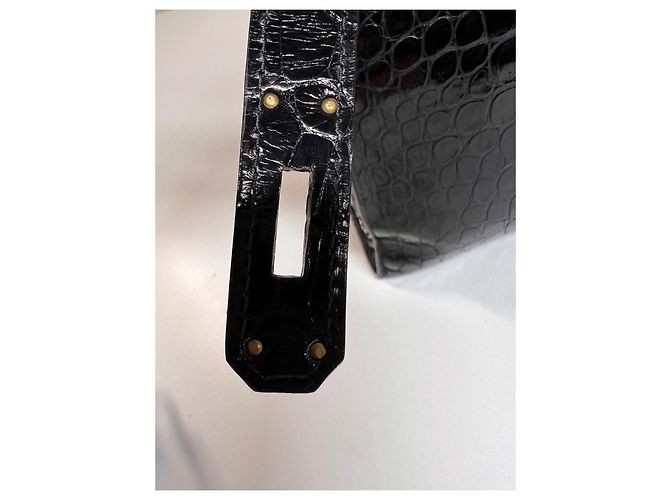 Hermès Kelly 32 Coccodrillo Porosus Nero - vista 16
