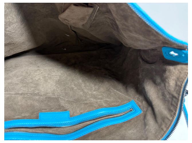 Borsa tote Bottega Veneta in pelle intrecciata blu - vista 15