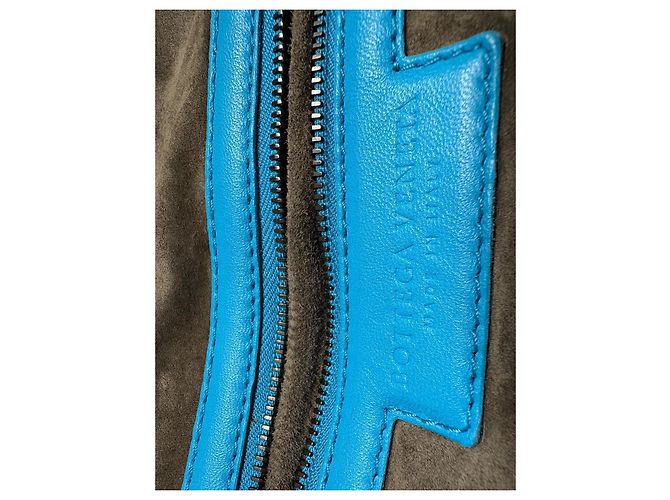 Borsa tote Bottega Veneta in pelle intrecciata blu - vista 6