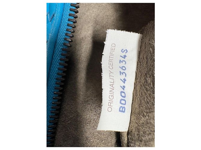 Borsa tote Bottega Veneta in pelle intrecciata blu - vista 8
