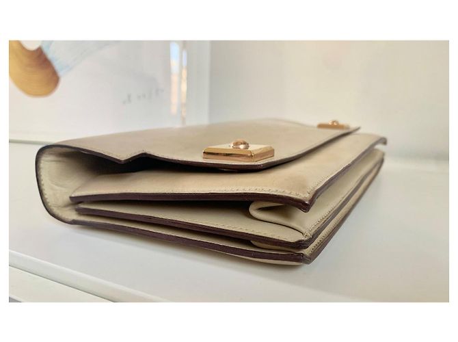 Borsa Hermès Piano in pelle box crema Crudo - vista 3