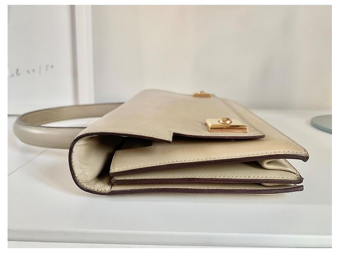 Borsa Hermès Piano in pelle box crema Crudo - vista 4