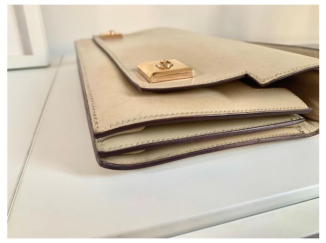 Borsa Hermès Piano in pelle box crema Crudo - vista 5