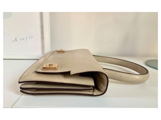 Borsa Hermès Piano in pelle box crema Crudo - vista 6