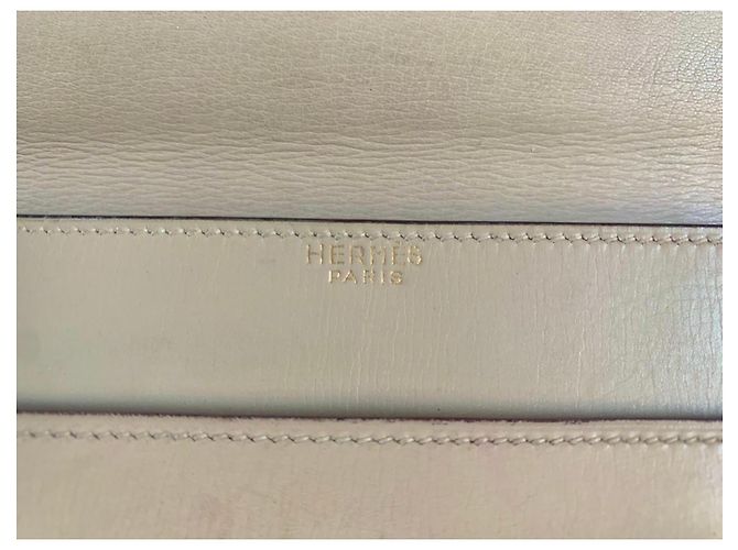 Borsa Hermès Piano in pelle box crema Crudo - vista 7