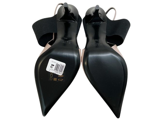 Bruno Frisoni Sapatos Slingback Tonic Nude Verniz / Preto Pontudo Bege - vista 10