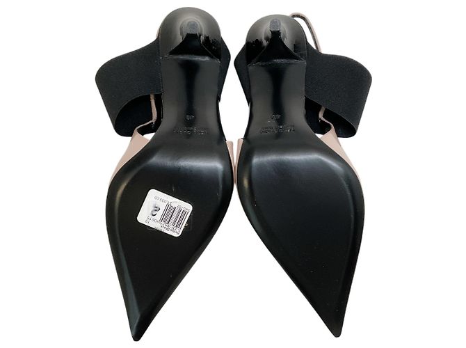 Bruno Frisoni Sapatos Slingback Tonic Nude Verniz / Preto Pontudo Bege - vista 12