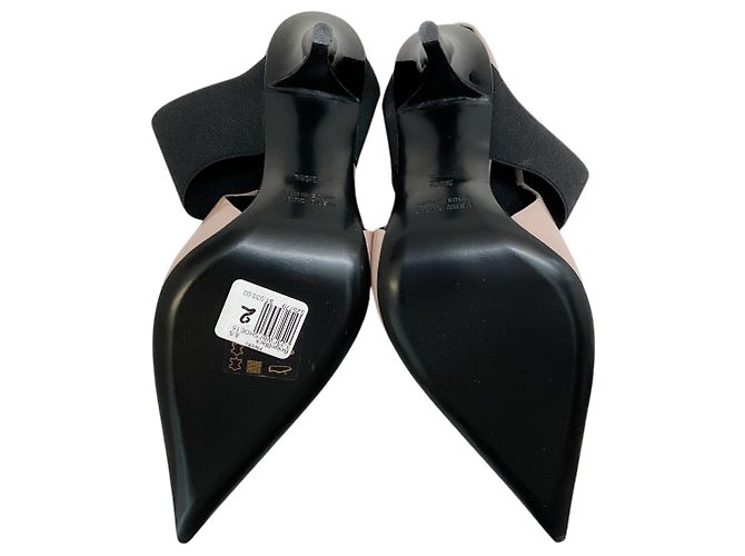 Bruno Frisoni Sapatos Slingback Tonic Nude Verniz / Preto Pontudo Bege - vista 9