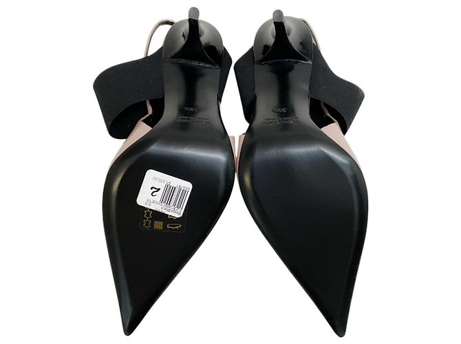 Bruno Frisoni Décolleté Slingback Tonic Vernice Nudo / Nero Punta Affilata Beige - vista 11
