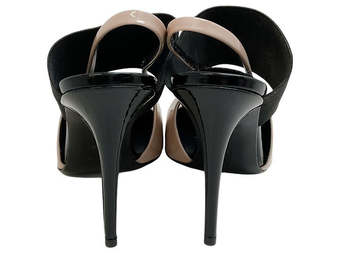 Bruno Frisoni Décolleté Slingback Tonic in Vernice Nuda / Nero Punta Beige - vista 5