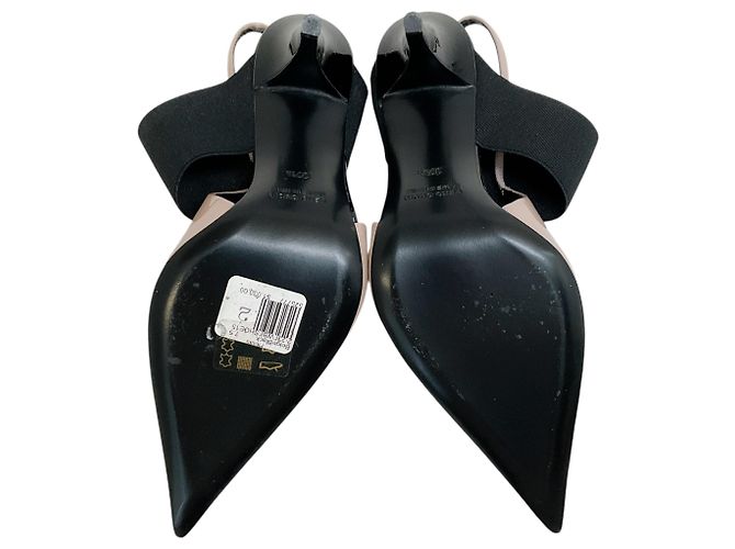 Bruno Frisoni Décolleté Slingback Tonic in Vernice Nuda / Nero Punta Beige - vista 7