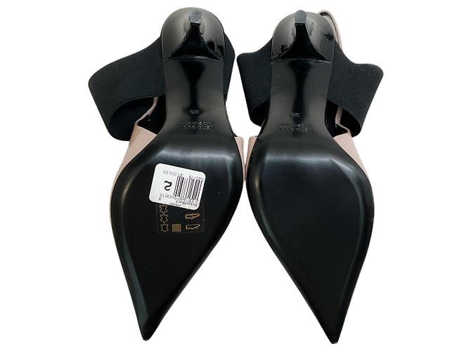 Bruno Frisoni Décolleté Slingback Tonic in Vernice Nuda / Nero Punta Beige - vista 8