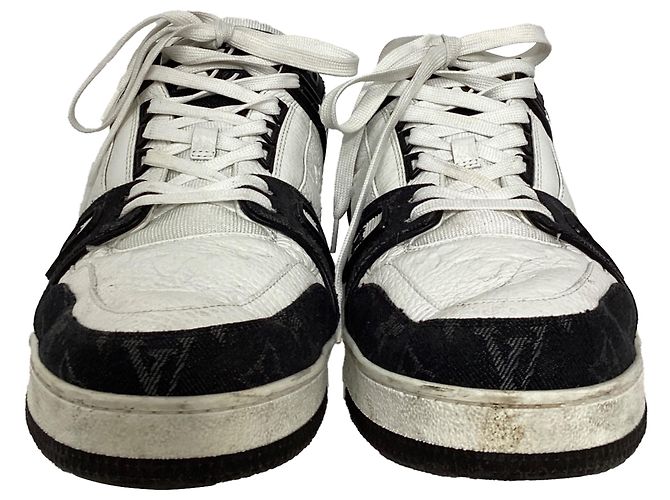 Twist Louis Vuitton LV Trainer in pelle nera e bianca Nero - vista 2