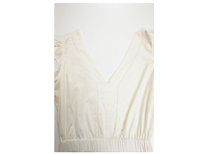 Roseanna Sea Thora Thread Pull Romper In Cream Cotton White - view 10