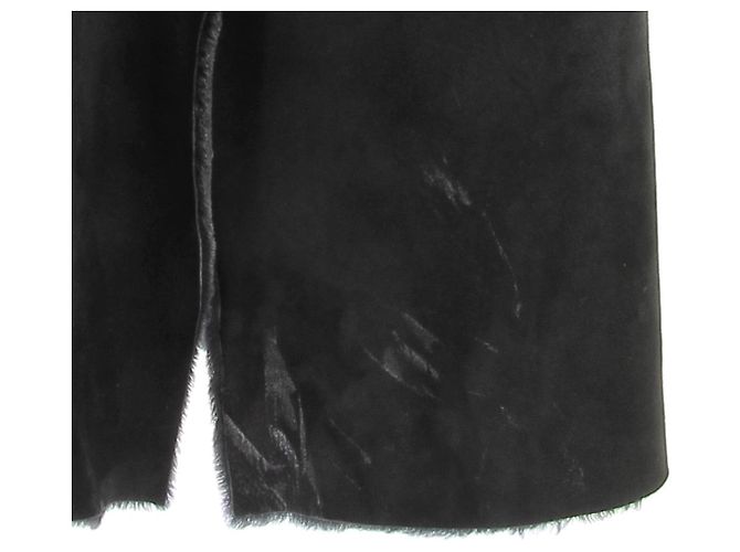 Autre Marque NON SIGNE / UNSIGNED Coats T.FR 38 Leather Black - view 3