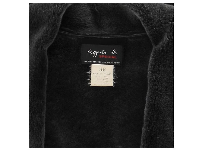 Autre Marque NON SIGNE / UNSIGNED Coats T.FR 38 Leather Black - view 4