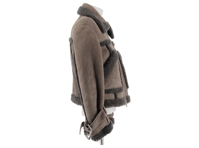 Abrigos ALL SAINTS T.International M Cuero Castaño - vista 3