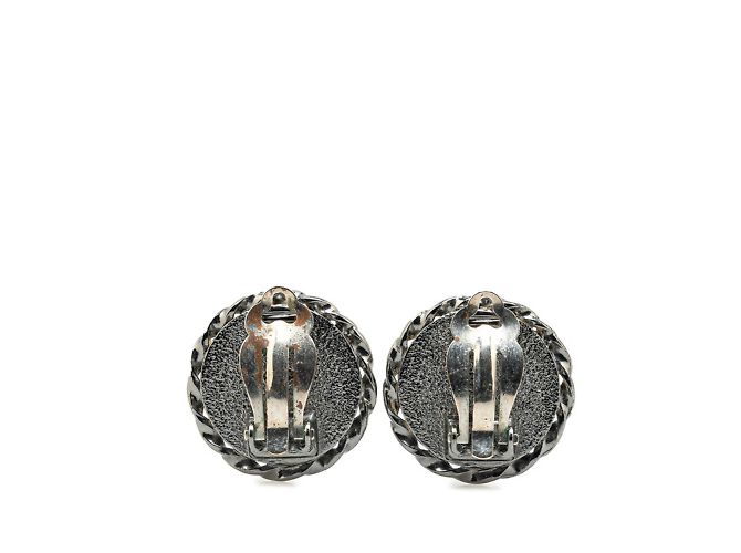 Orecchini Clip Mademoiselle Coco di Chanel Nero Argento Blu - vista 2