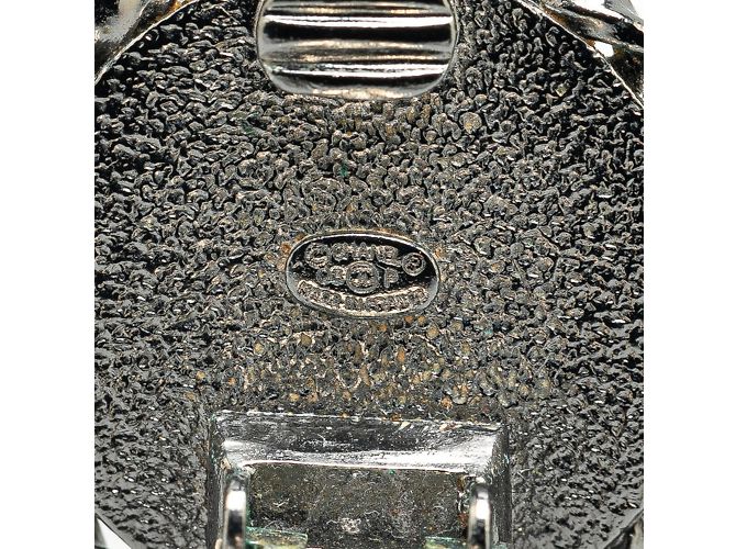 Orecchini Clip Mademoiselle Coco di Chanel Nero Argento Blu - vista 3