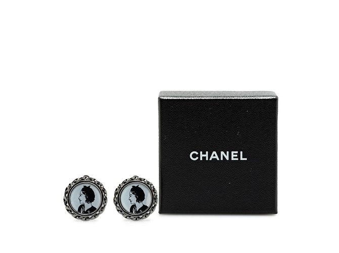 Orecchini Clip Mademoiselle Coco di Chanel Nero Argento Blu - vista 4