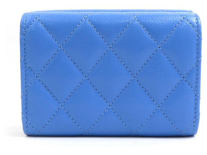 Chanel Blue Caviar Leather Tri-fold Wallet - view 2