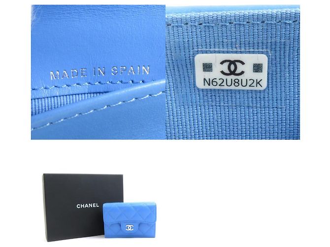 Chanel Blue Caviar Leather Tri-fold Wallet - view 5