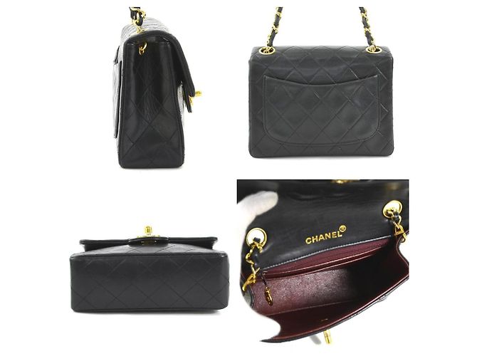 Borsa a spalla in pelle di agnello nera Chanel Nero - vista 2
