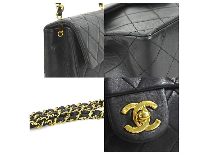 Borsa a spalla in pelle di agnello nera Chanel Nero - vista 3