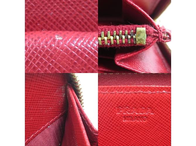 Carteira longa de couro vermelho Prada - vista 5