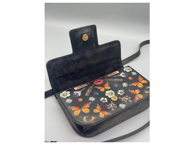Borsa a tracolla Alexander McQueen Insignia nera in pelle Nero - vista 10