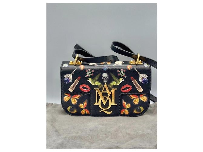 Borsa a tracolla Alexander McQueen Insignia nera in pelle Nero - vista 2