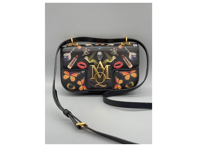 Borsa a tracolla Alexander McQueen Insignia nera in pelle Nero - vista 4