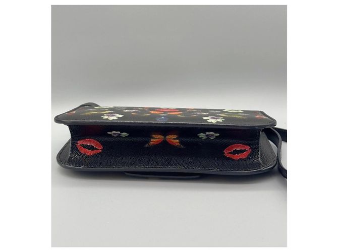 Borsa a tracolla Alexander McQueen Insignia nera in pelle Nero - vista 8