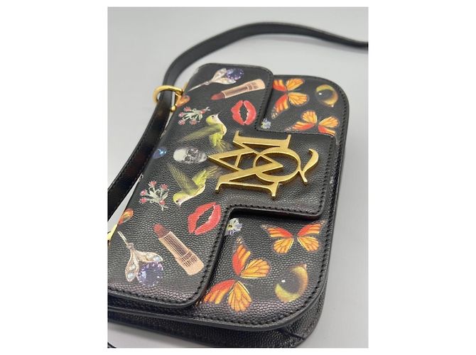 Borsa a tracolla Alexander McQueen Insignia nera in pelle Nero - vista 9
