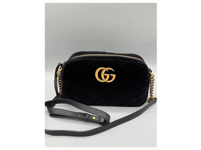 Borsa Gucci GG Marmont in velluto nero - vista 2