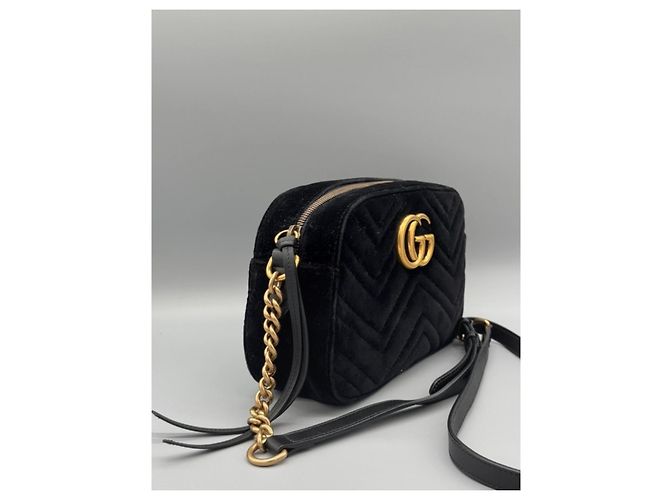 Borsa Gucci GG Marmont in velluto nero - vista 4