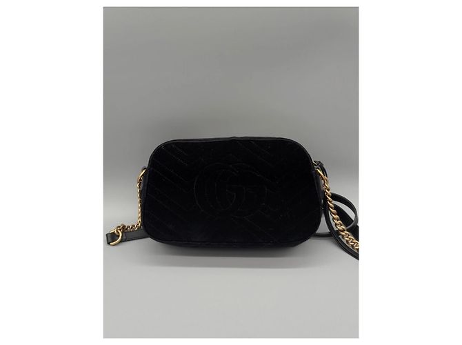Borsa Gucci GG Marmont in velluto nero - vista 5