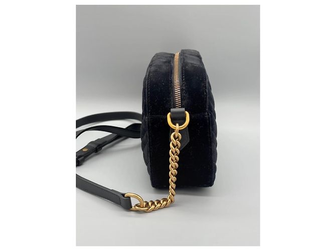 Borsa Gucci GG Marmont in velluto nero - vista 7